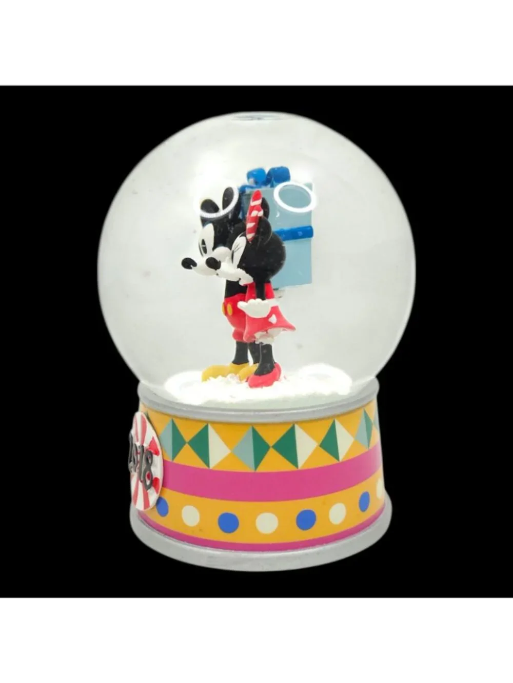 Disney Mickey and Minnie Mouse 2018 Holiday Snow Globe Collectible Original Box